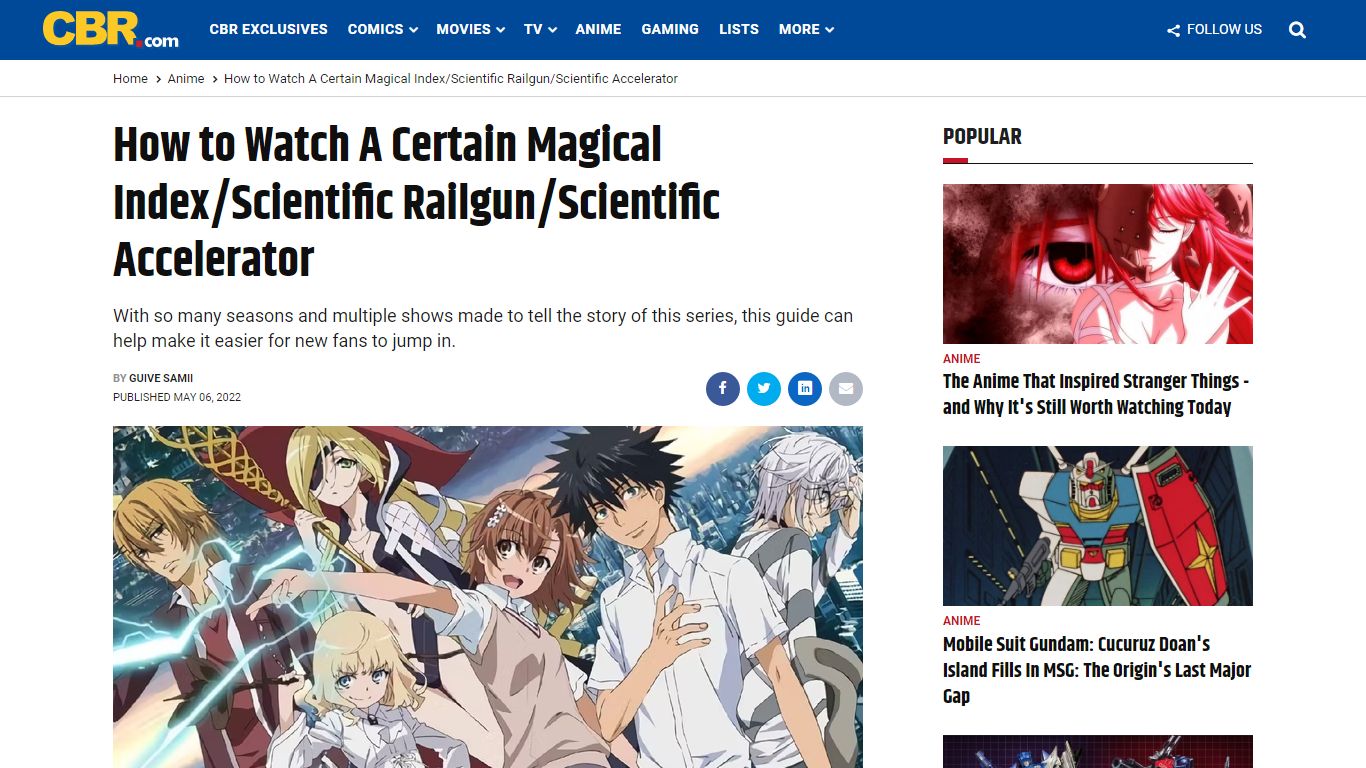 A Certain Magical Index: The Best Watch Order for the Anime Franchise - CBR